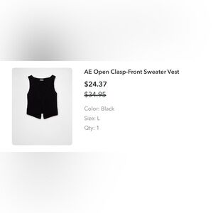 American Eagle Outfitters Black Knit Vest